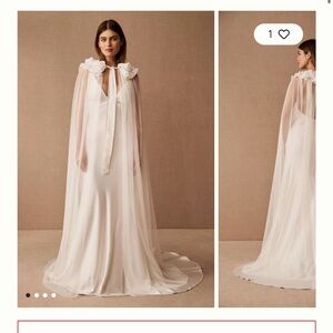 SLEEPER Snow White Ruffle Collar Pearl Embellished Cape